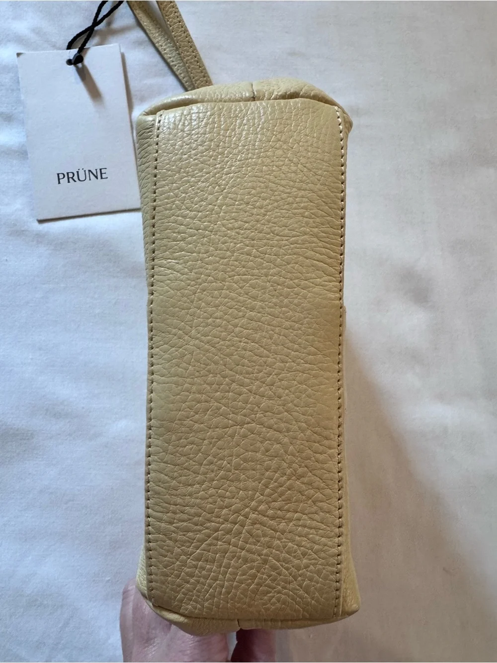 NWT Prüne Leather Makeup Bag / Clutch / Pouch, in Butter Yellow with Dust Bag